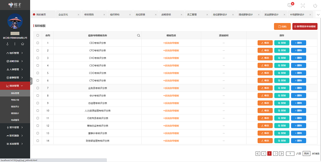 大型人事管理系统金融级别项目