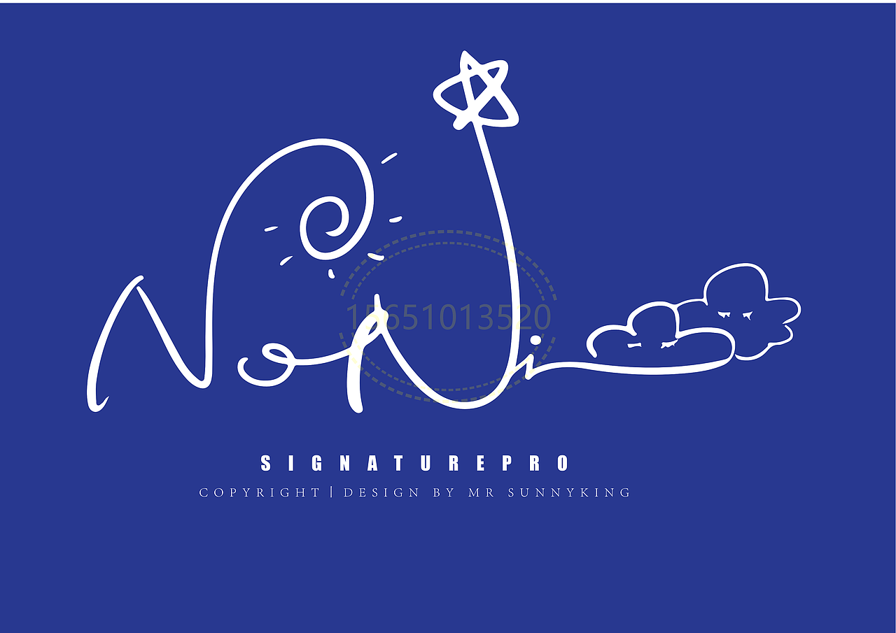 手写英文卡通签名丨南京孙老师丨版权作品丨华夏名流