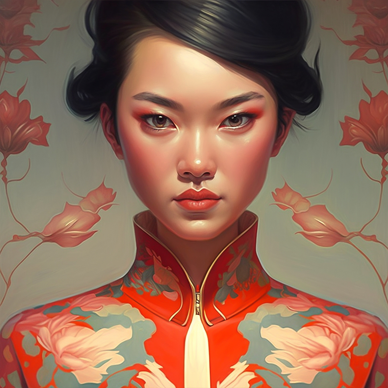 Midjourney绘画-旗袍