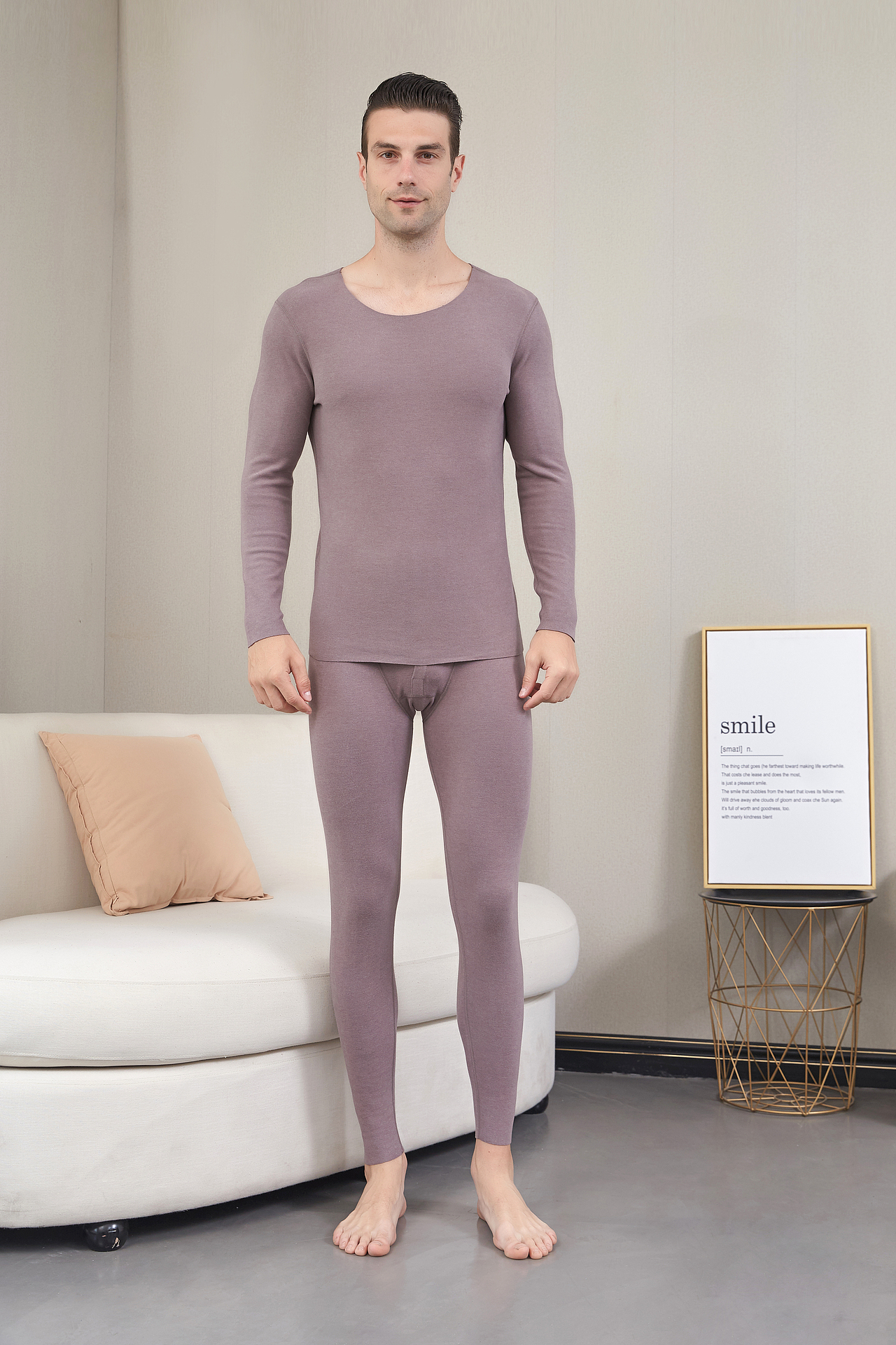 义乌男士保暖内衣实景图拍摄