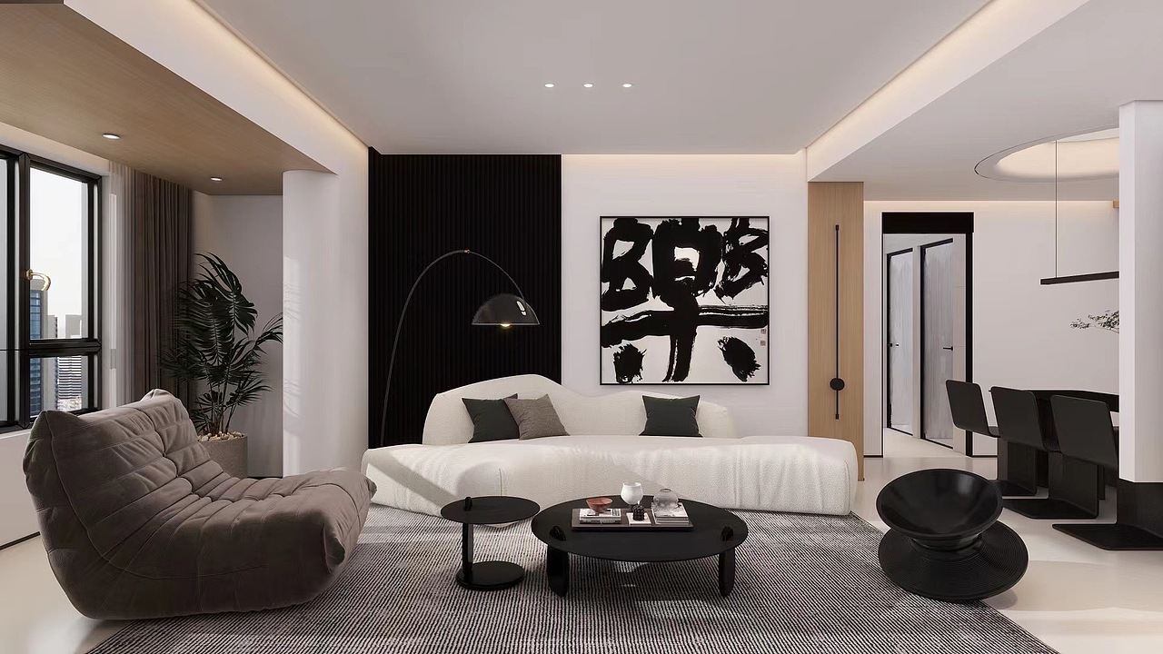 现代黑白灰（图ZMzQ3OTc1MDM2） - 家装设计 - 站酷设计师王慧婷室内设计原创素材 - 站酷ZCOOL