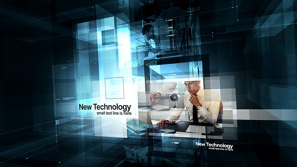 AE模板|创意视觉技术企业动态图形3D背景展示开场片头