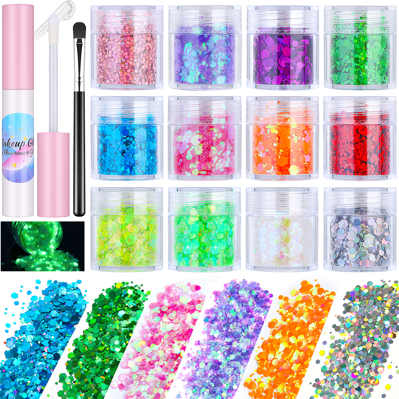 亚马逊主图设计-细散粉亮片-夜间荧光粉