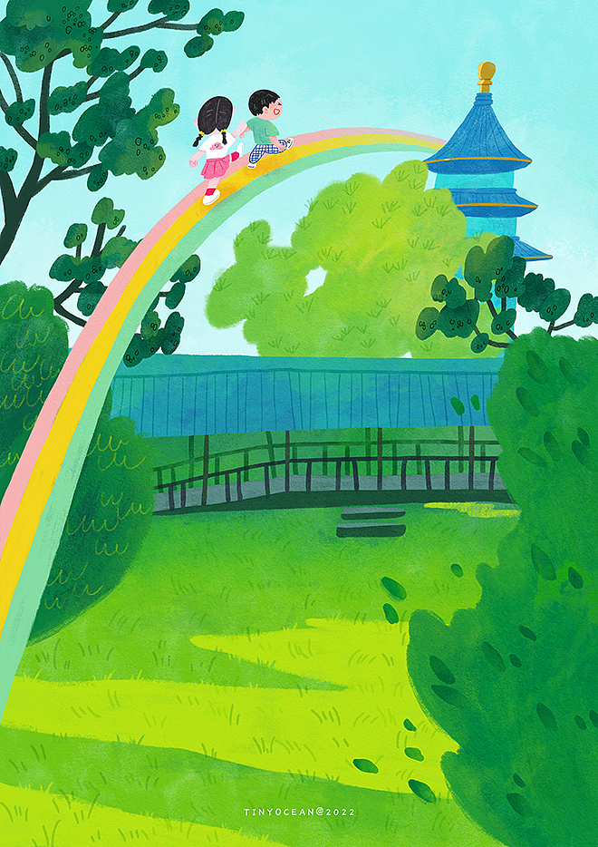 有我陪你长大/60天色彩速涂（图ZMzA0NzYzNjk2） - 创作习作 - 站酷设计师豆丁洋原创素材 - 站酷ZCOOL