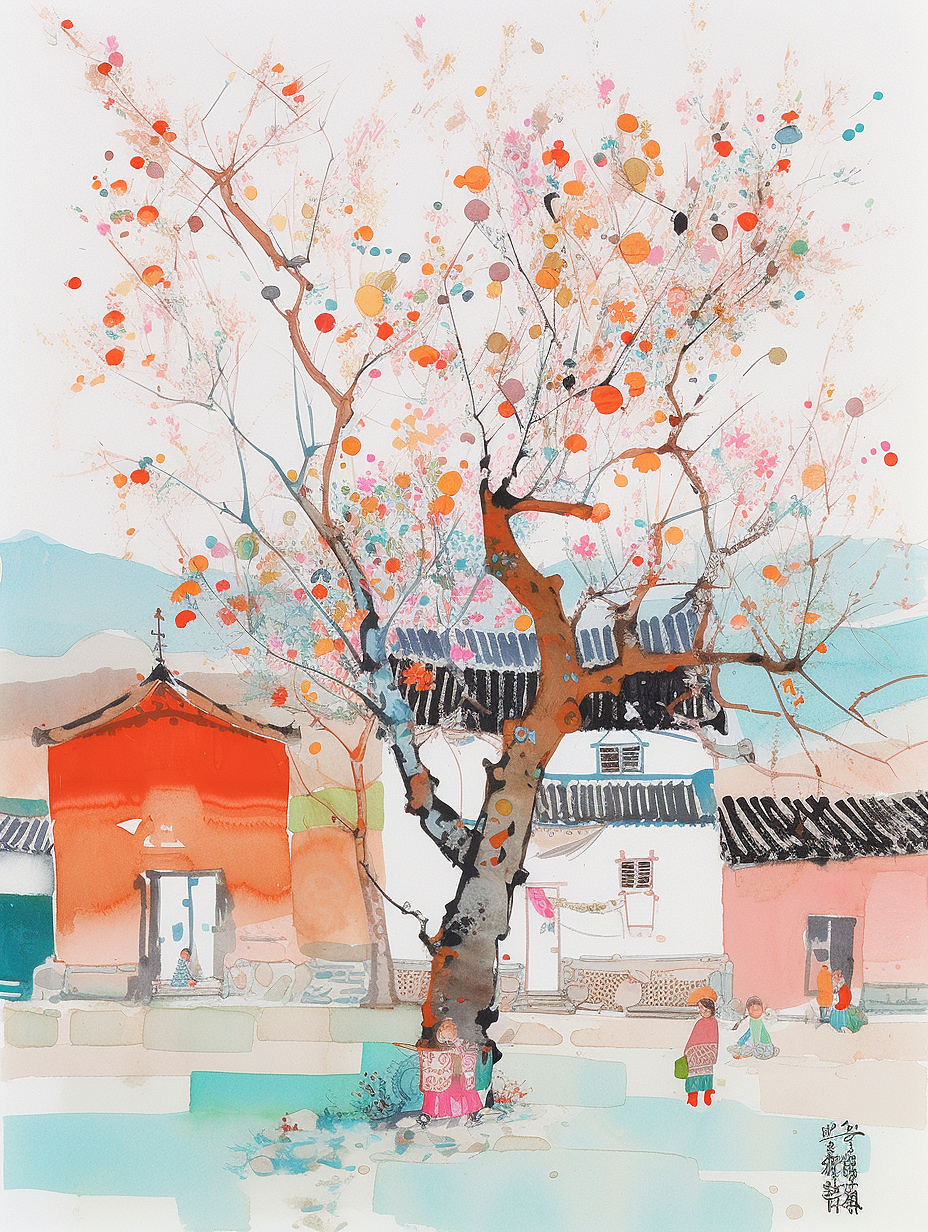 每个村子里都有一棵巨大树，夏天的时候大家都会在树下乘凉聊天