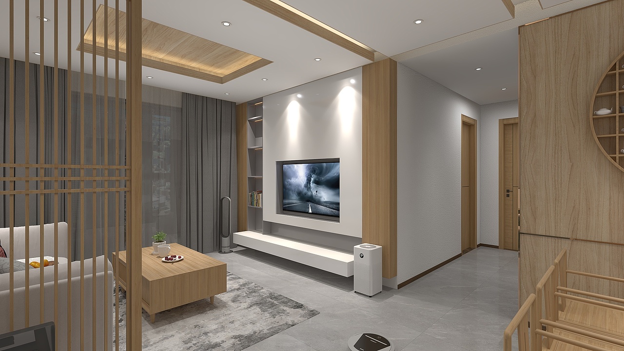 四川广元某小区109平方户型现代新中式混搭