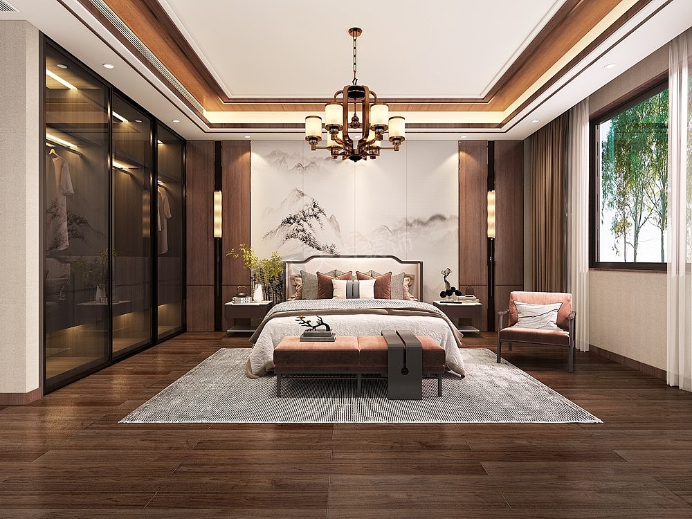 重庆清水溪双拼别墅设计方案,南山澜新中式装修效果图