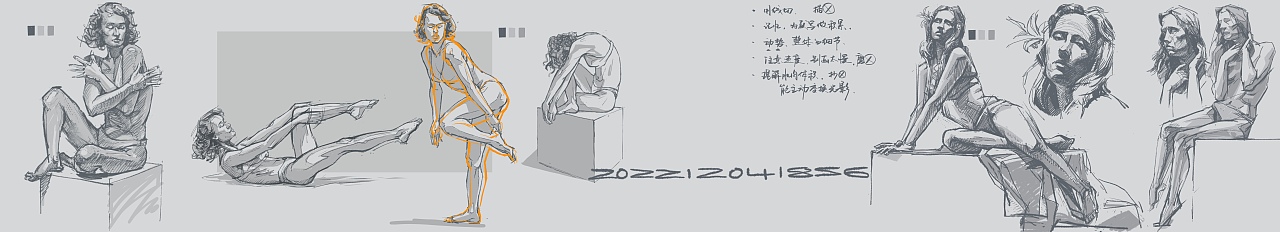 2022年11月12月 速写练习（图ZMzMxOTcyMzA4） - 艺术插画 - 站酷设计师墨景同学原创素材 - 站酷ZCOOL