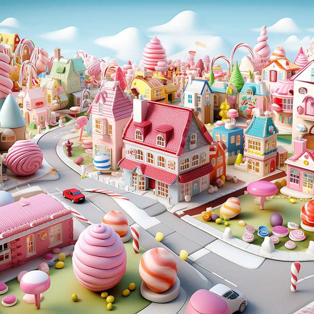 奢华金色系糖果娃娃小镇