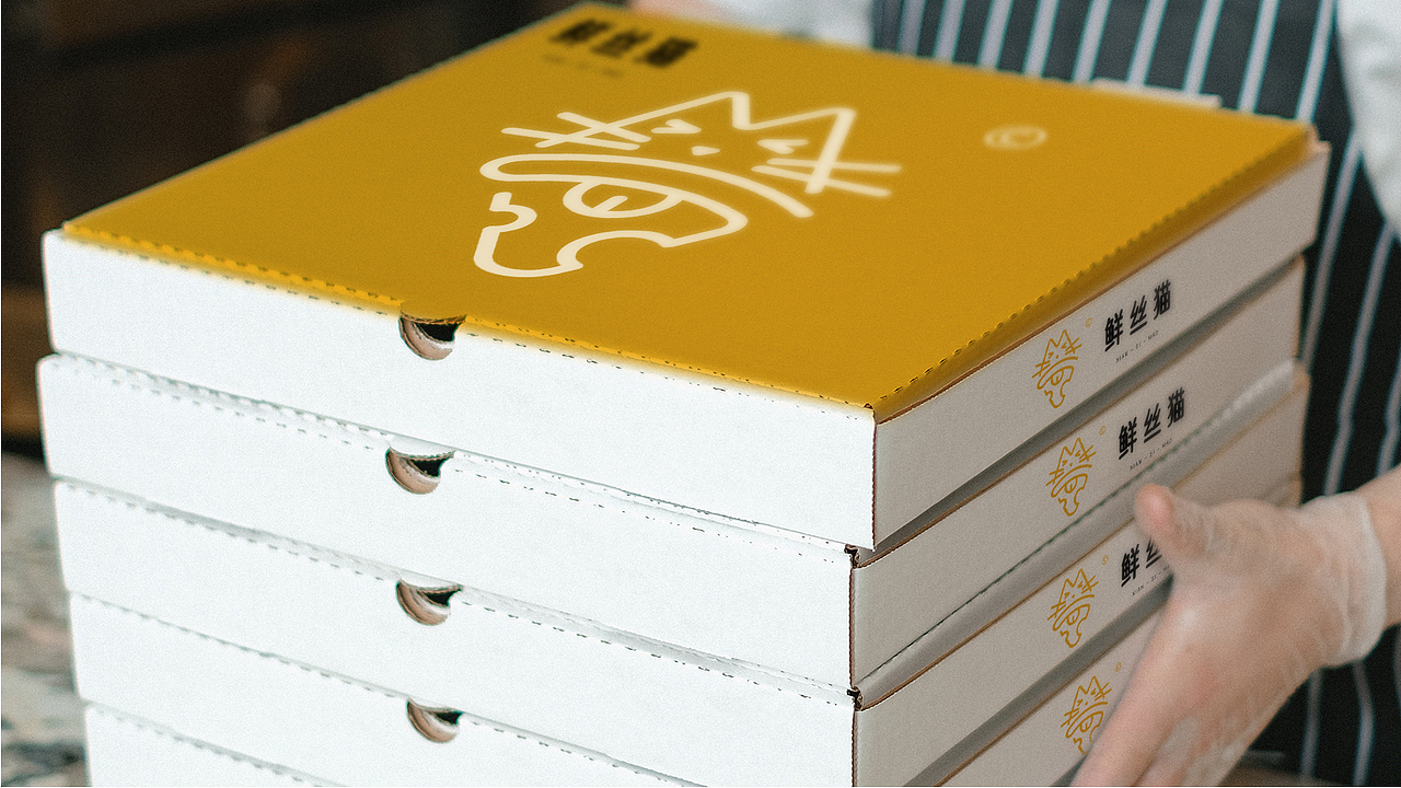 鲜丝猫 x 望潮君 - 餐饮披萨LOGO设计