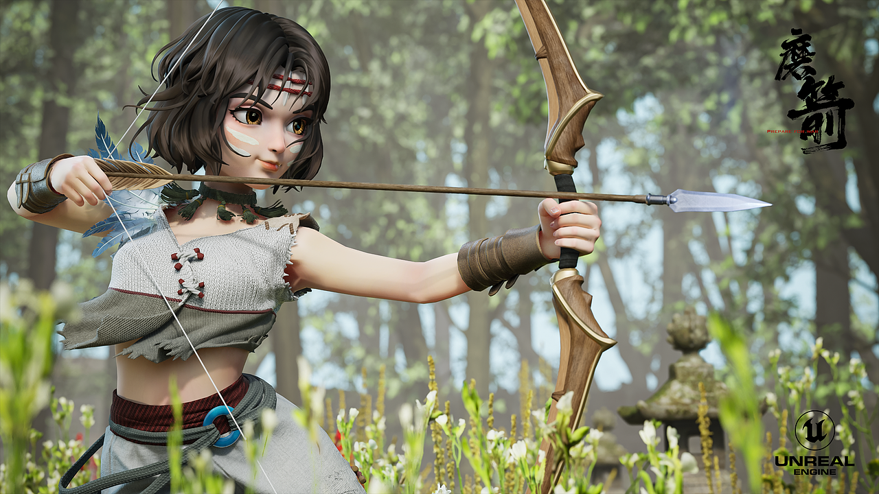 《磨箭-夏装》国风卡通角色（图ZMzU2MTgzOTQ0） - 人物/生物 - 站酷设计师做模型的泰勒原创素材 - 站酷ZCOOL