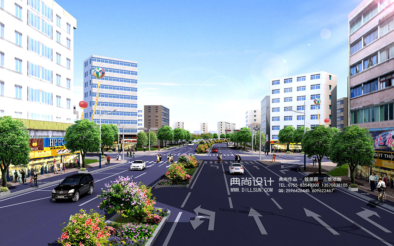 道路园林效果图2