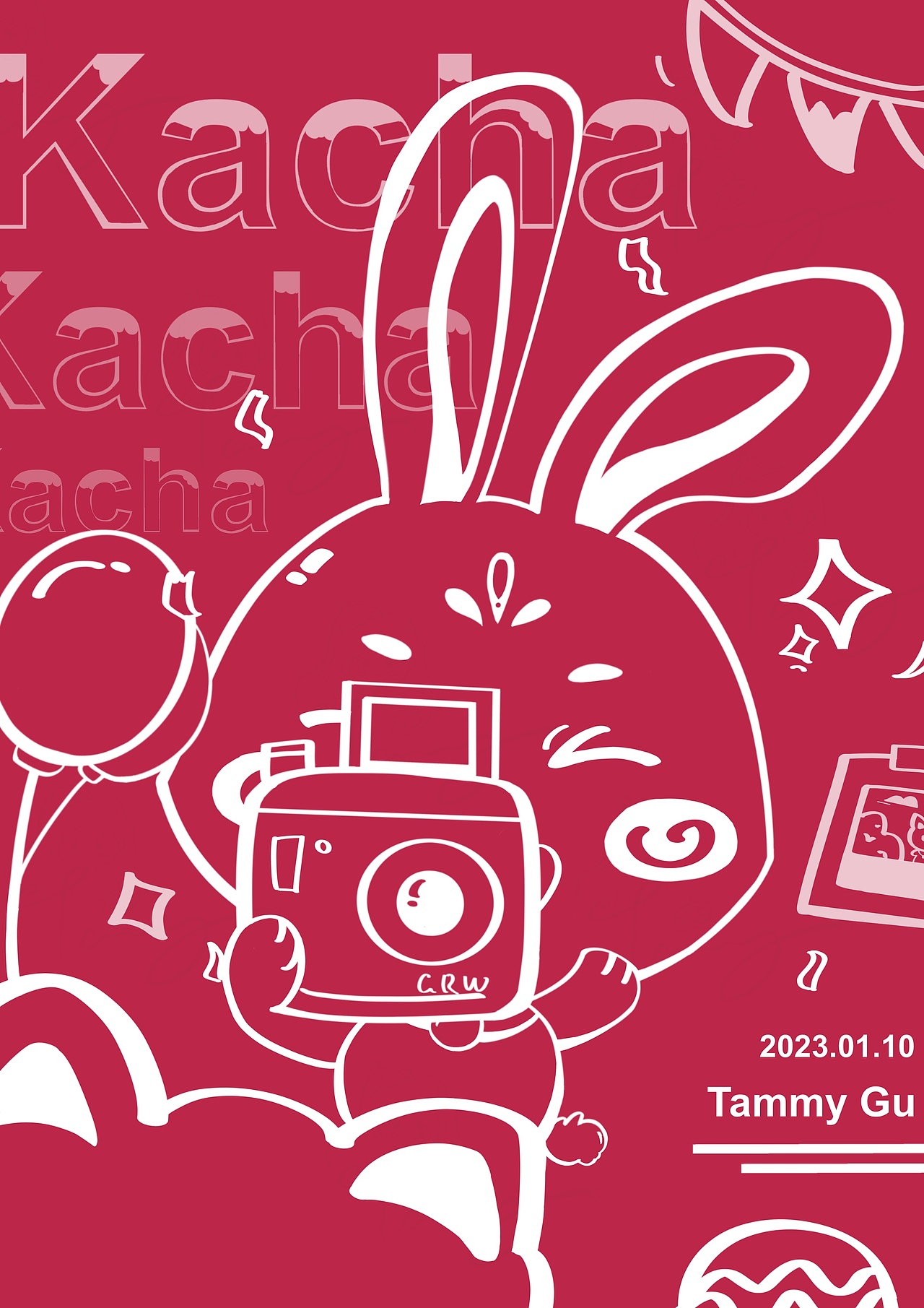 【PANTONE 非凡洋红】原创ME 兔表情展示（图ZMzI3NjMwNzEy） - IP形象 - 站酷设计师TammyGu原创素材 - 站酷ZCOOL