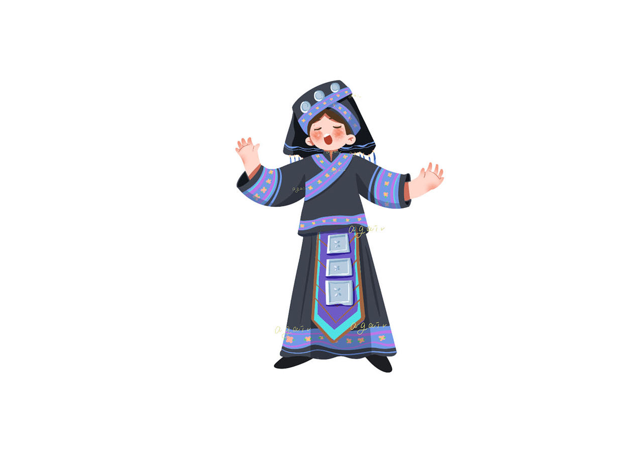 民族人物插畫（圖ZMzYwMzkxOTIw） - 繪本 - 站酷設(shè)計師啊蓋桑原創(chuàng)素材 - 站酷ZCOOL