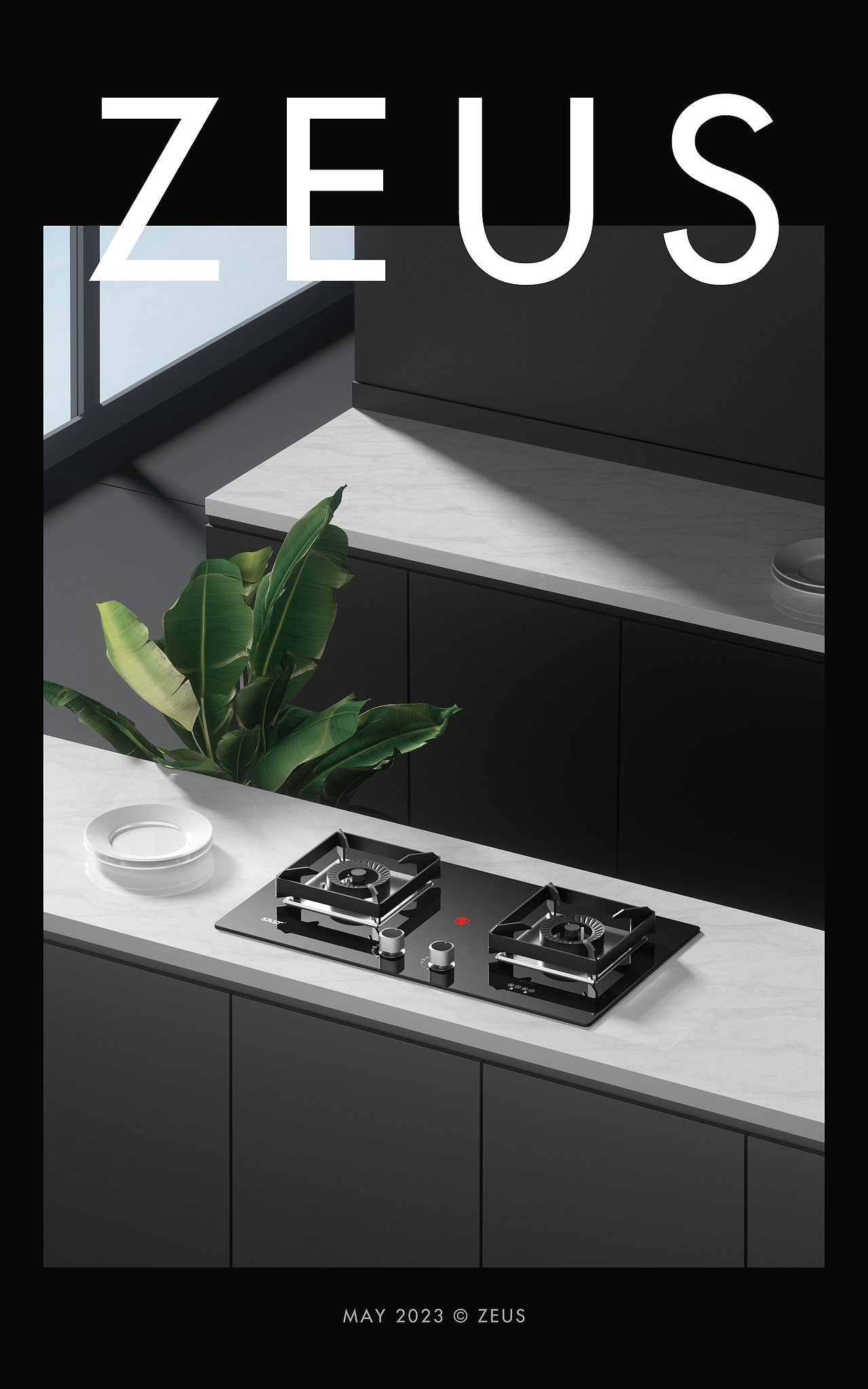 2023 先科|燃气灶场景渲染2款