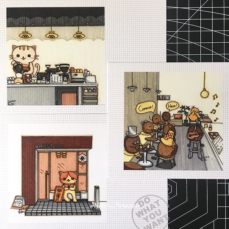 手绘咖啡厅：白日梦想家3（集点卡/明信片手绘）