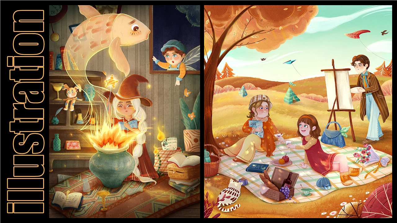 2022年插画作品集（图ZMzI2NzUyNzY0） - 创作习作 - 站酷设计师哈利威尔原创素材 - 站酷ZCOOL