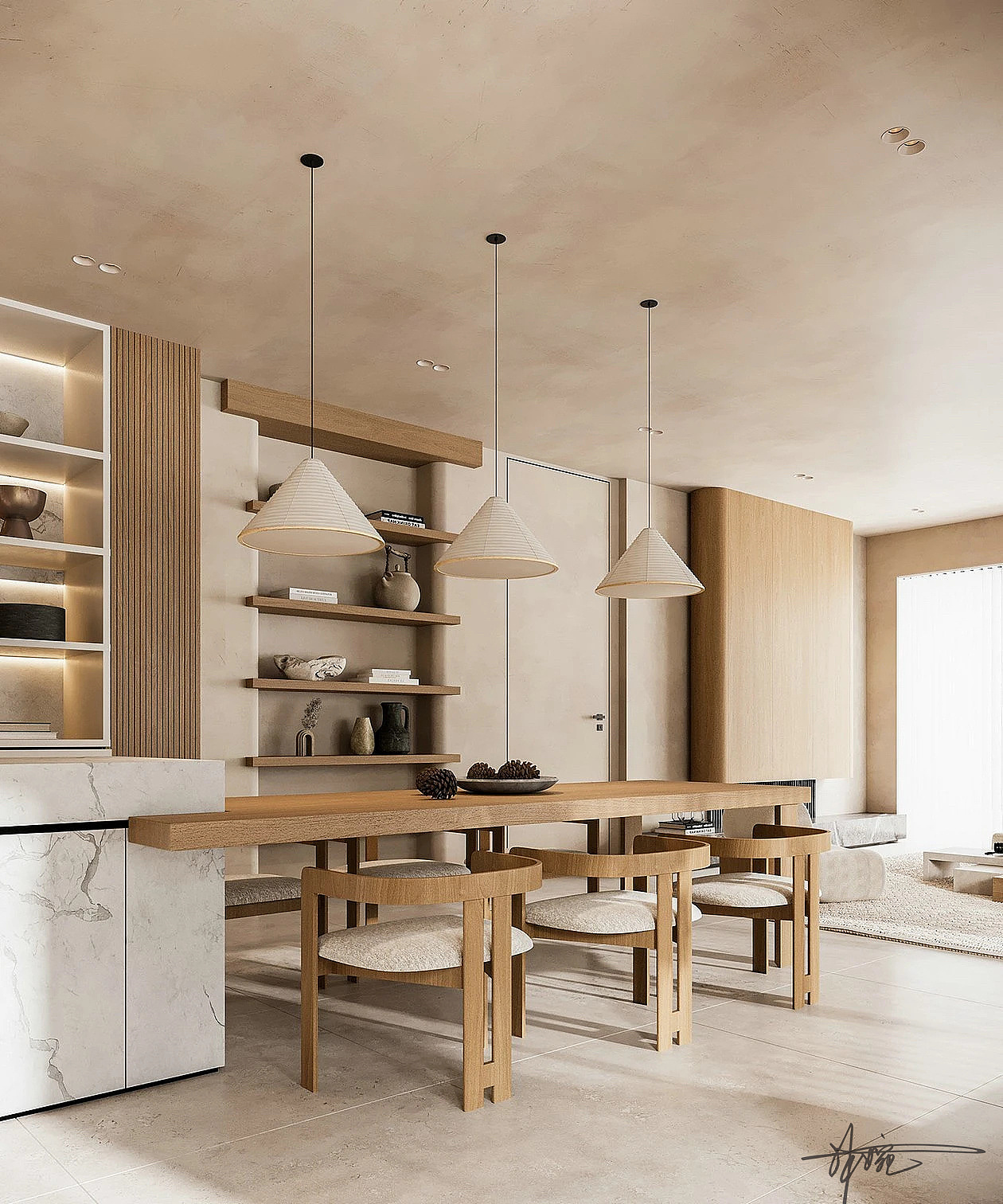 300㎡原木日式风格 | 地台茶室+原木极简