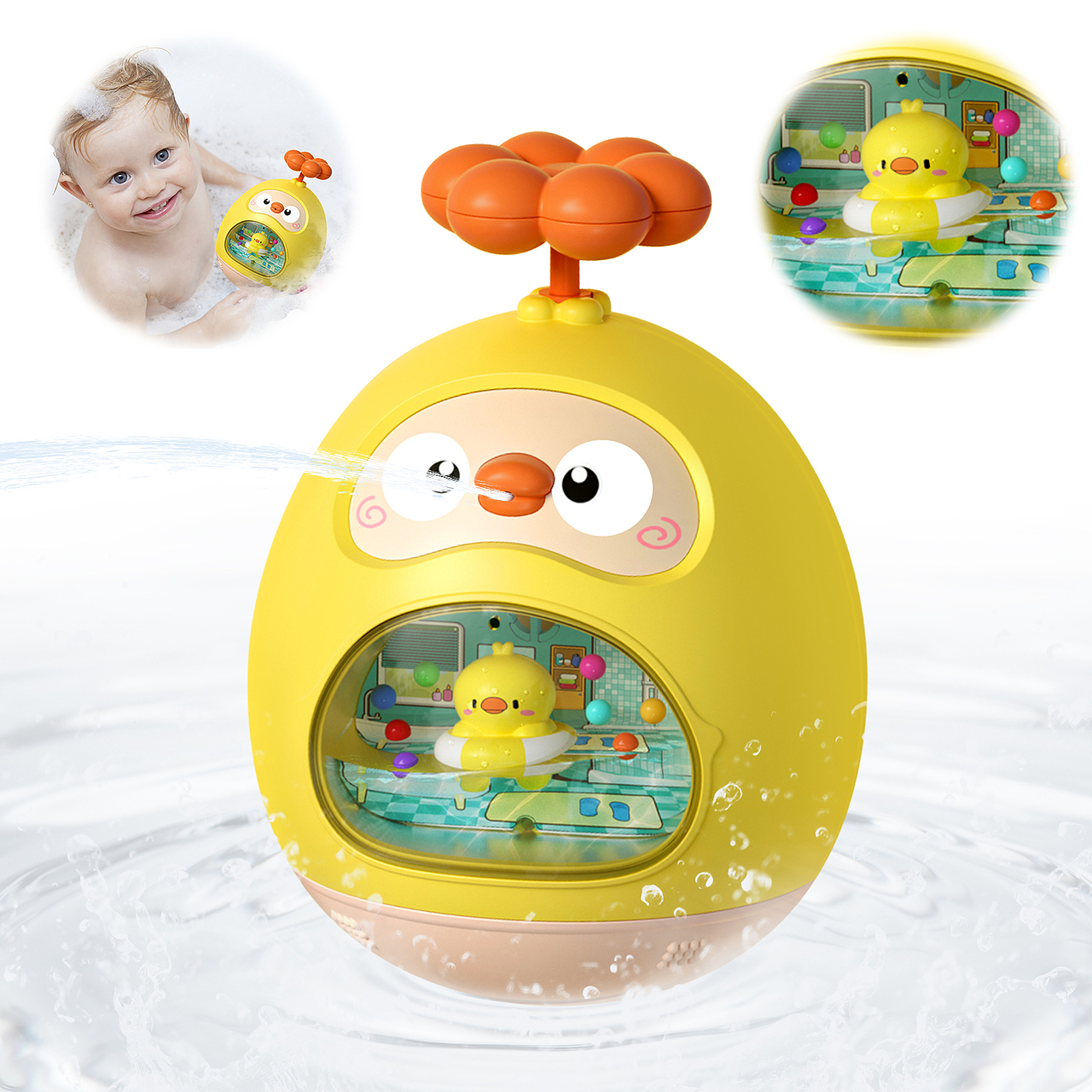 亚马逊玩具-浴室不倒翁鸭子