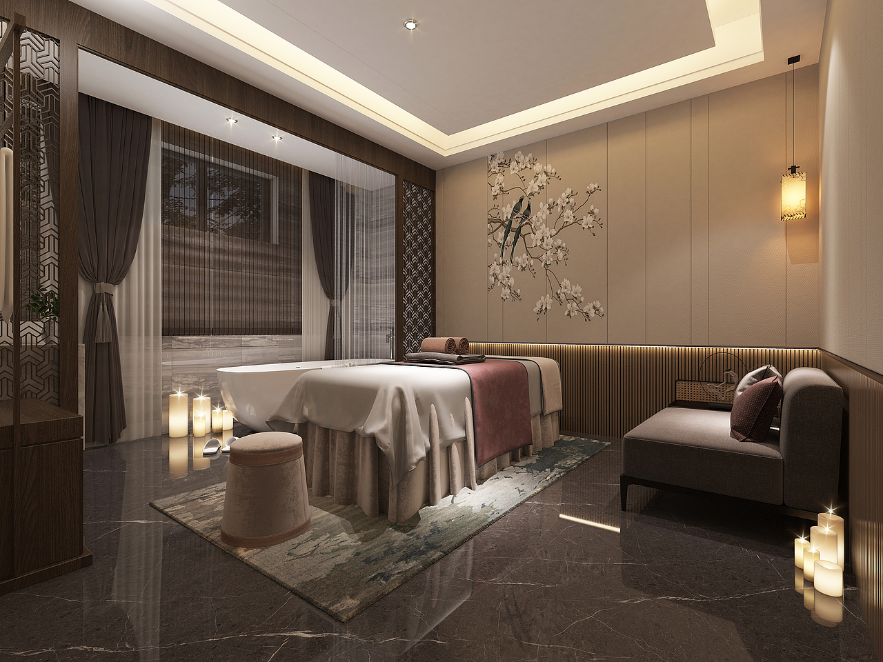 银川装修公司|银川足浴店装修设计效果图