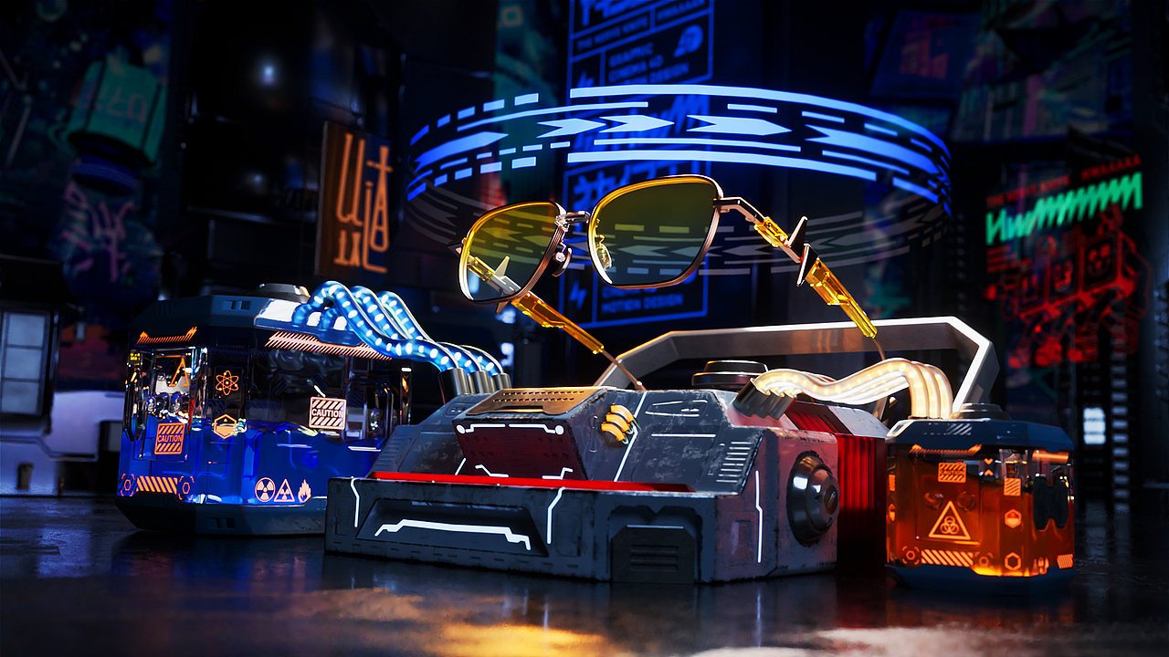 眼镜产品三维动画练习