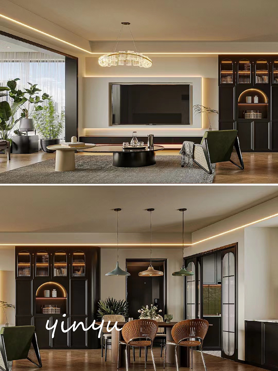 中式复古风133㎡（图ZMzQ3MDgzMTYw） - 家装设计 - 站酷设计师Z672718029原创素材 - 站酷ZCOOL