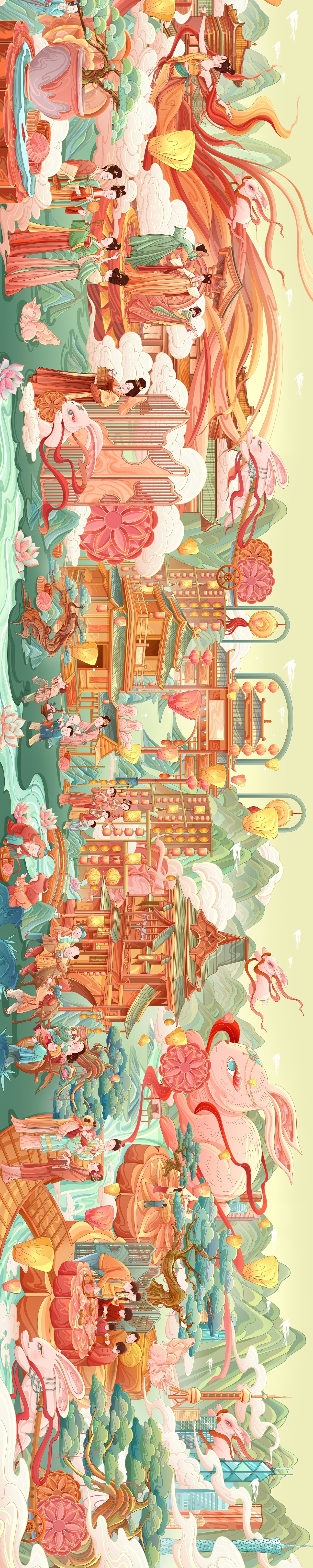 中秋节插画 | 《中秋月下图》下卷