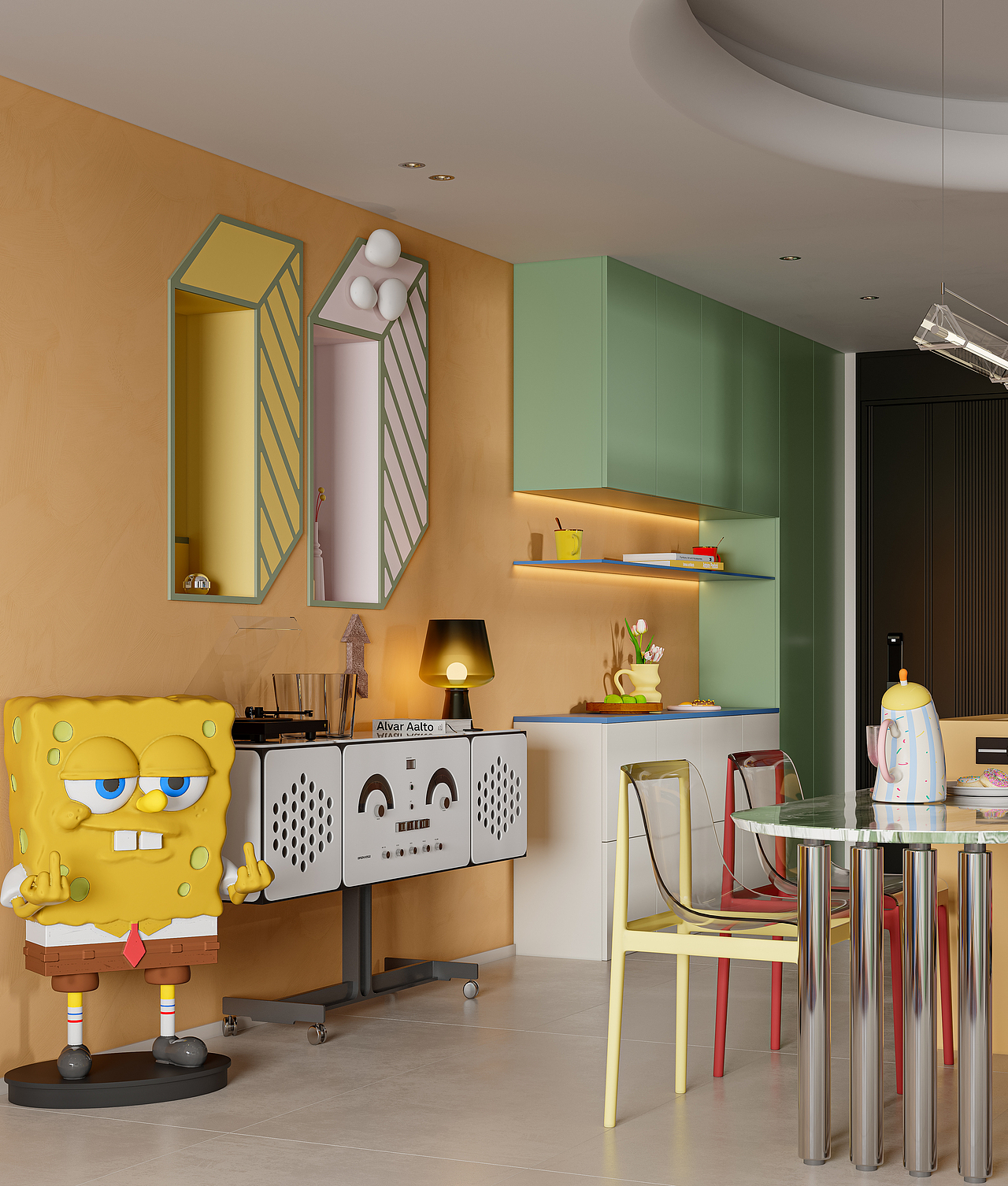 多巴胺还是孟菲斯呢？（图ZMzcwMzU3MjQ4） - 家装设计 - 站酷设计师第十人称丶原创素材 - 站酷ZCOOL