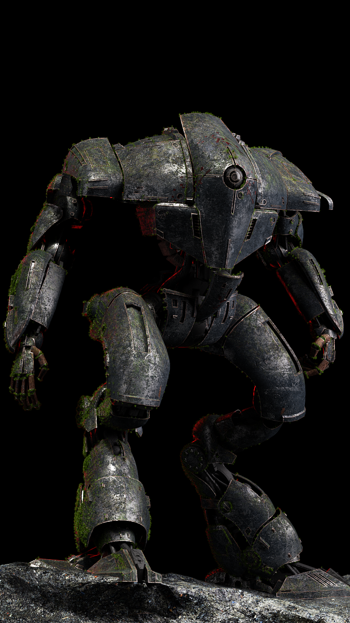 C4D-OC战损机甲渲染