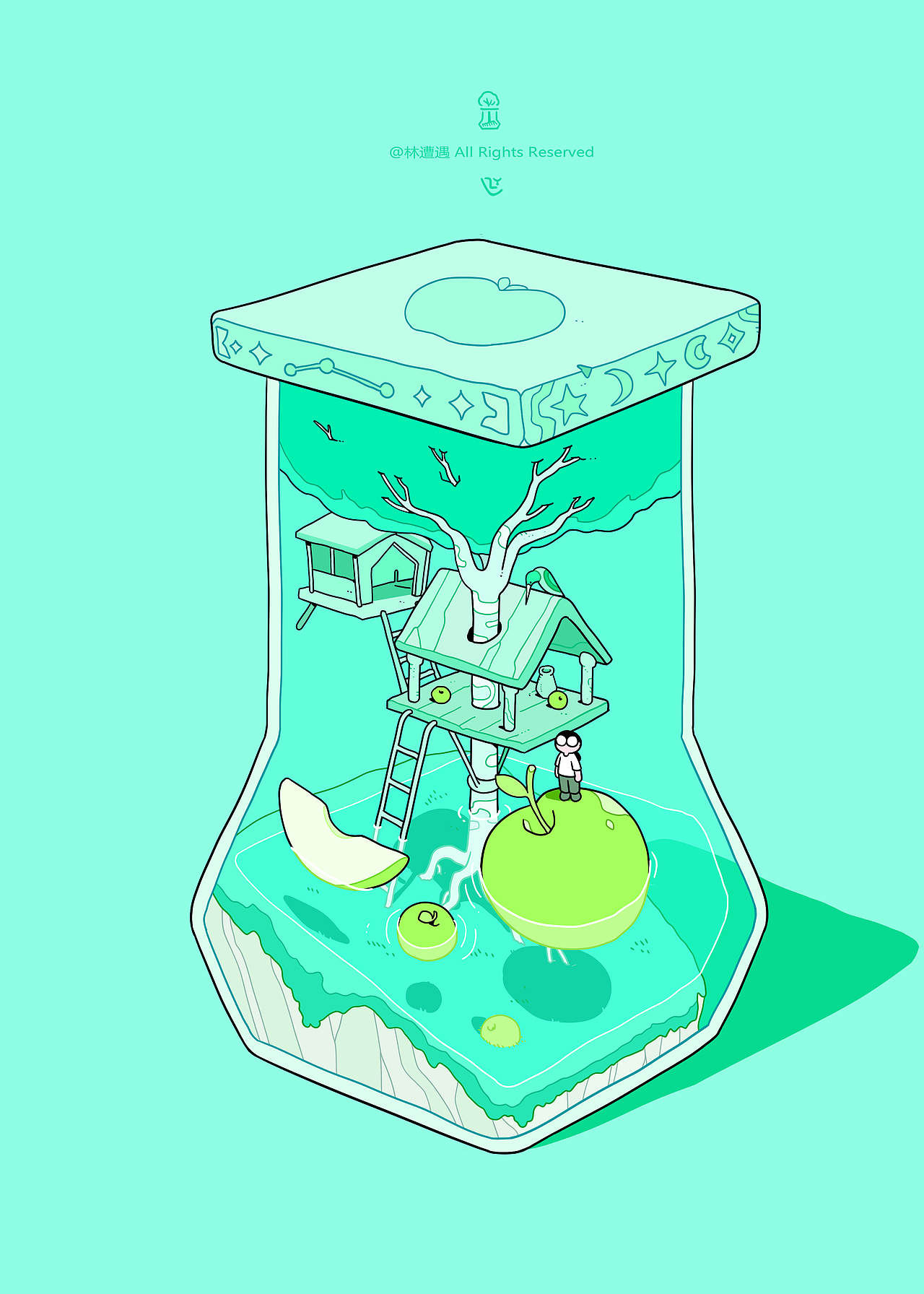 瓶中世界（图ZMzQ0MDMzNTg0） - 商业插画 - 站酷设计师林遭遇原创素材 - 站酷ZCOOL