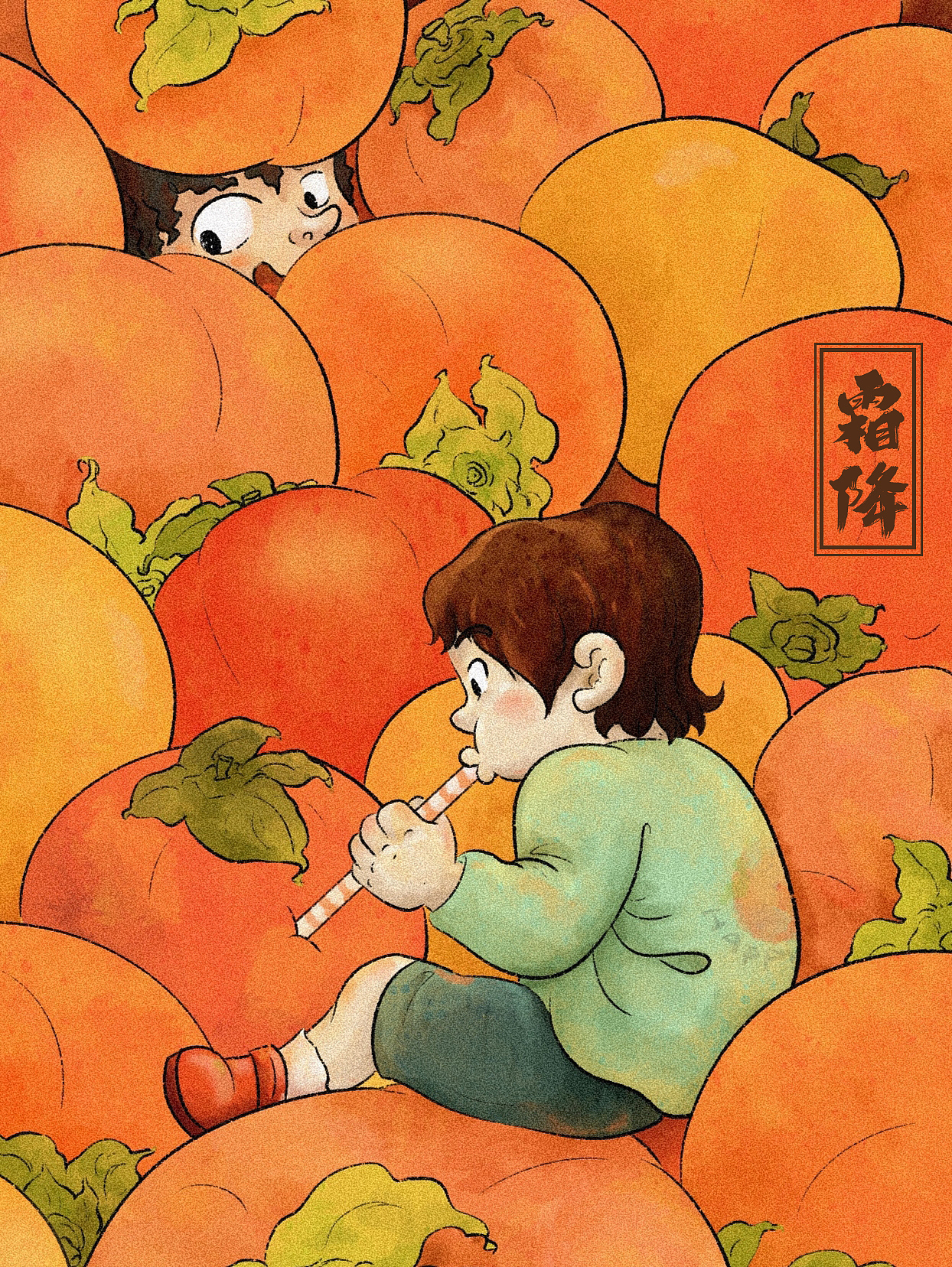 霜降的甜柿儿（图ZMzE4NTMyOTY4） - 艺术插画 - 站酷设计师是有咸鱼的大苗耶原创素材 - 站酷ZCOOL