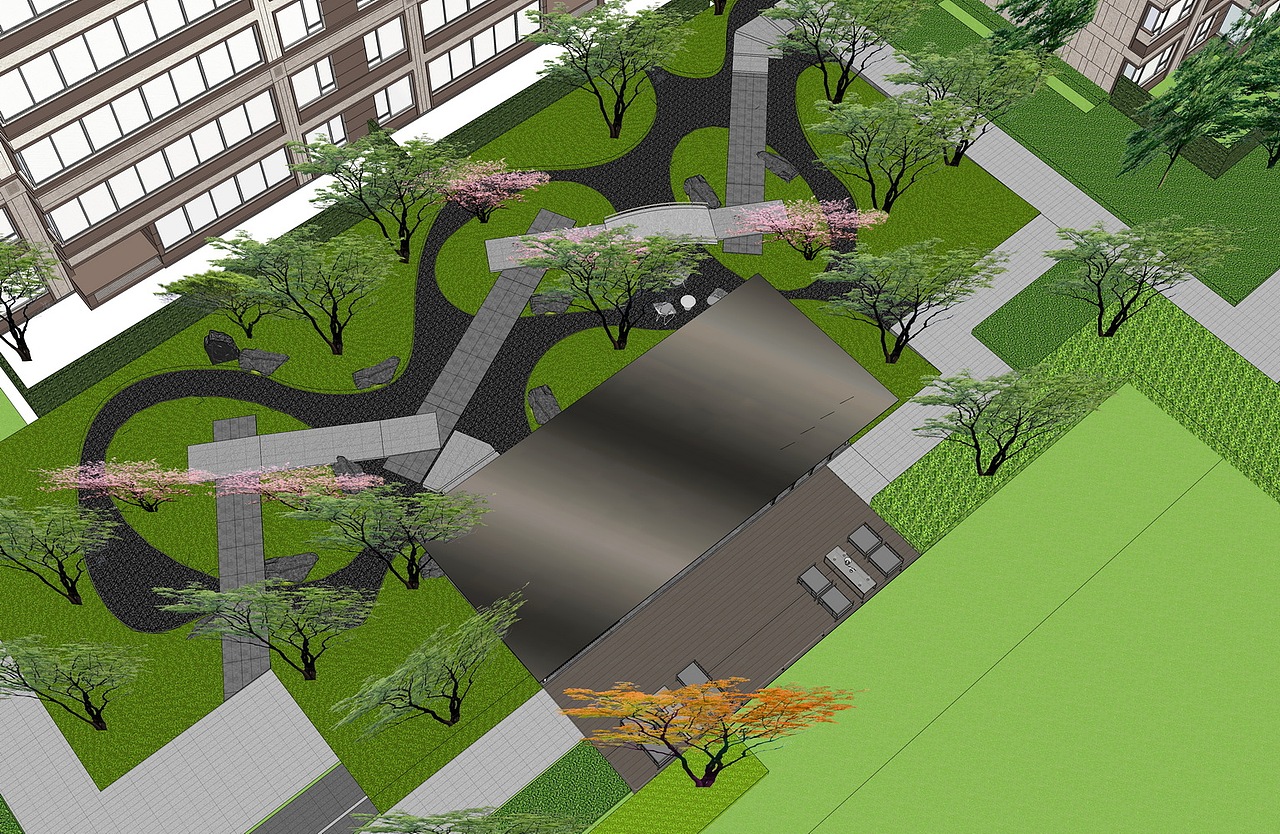 保利国璟院大区景观SU模型下载