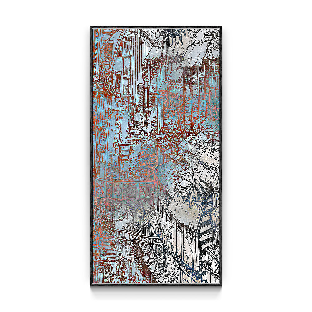 玄关立体浮雕肌理画