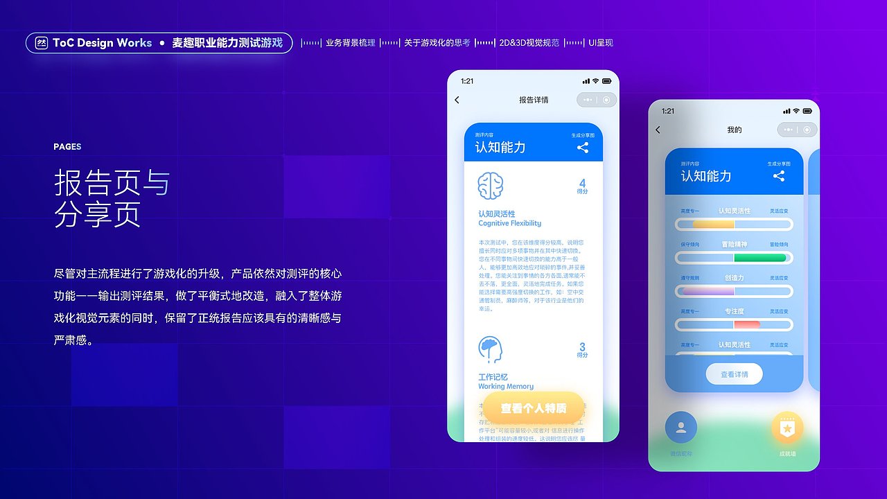 【UI/UX】麦趣游戏化职业能力测试小程序