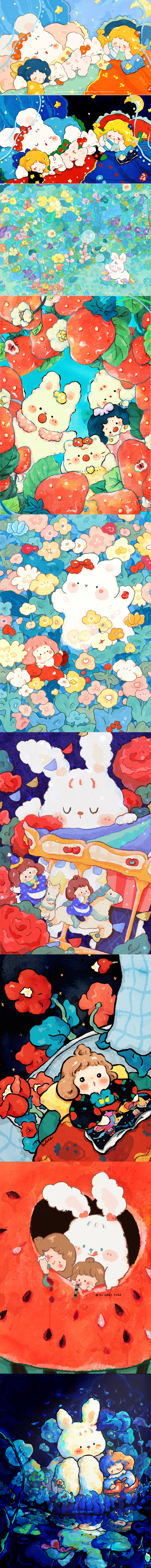兔兔可爱插画系列1