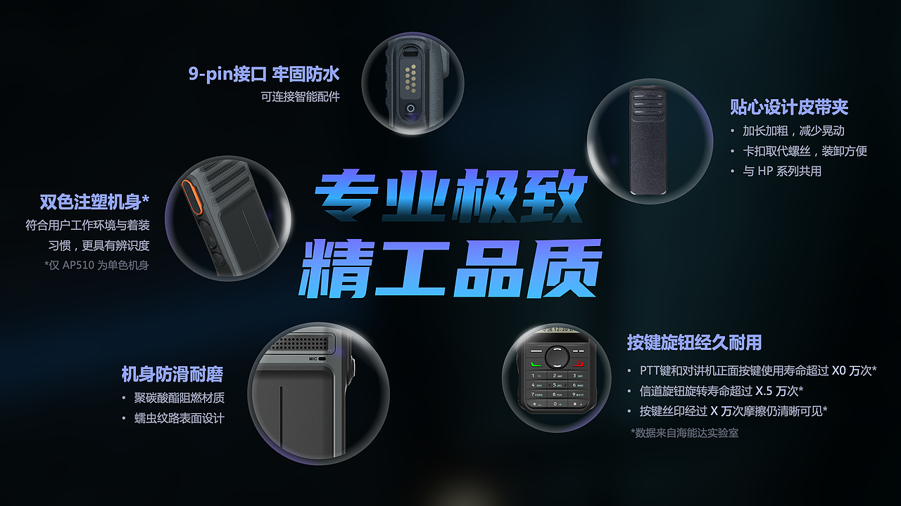 商业对讲机-发布会PPT设计-深色科技风/渐变/PPT动画