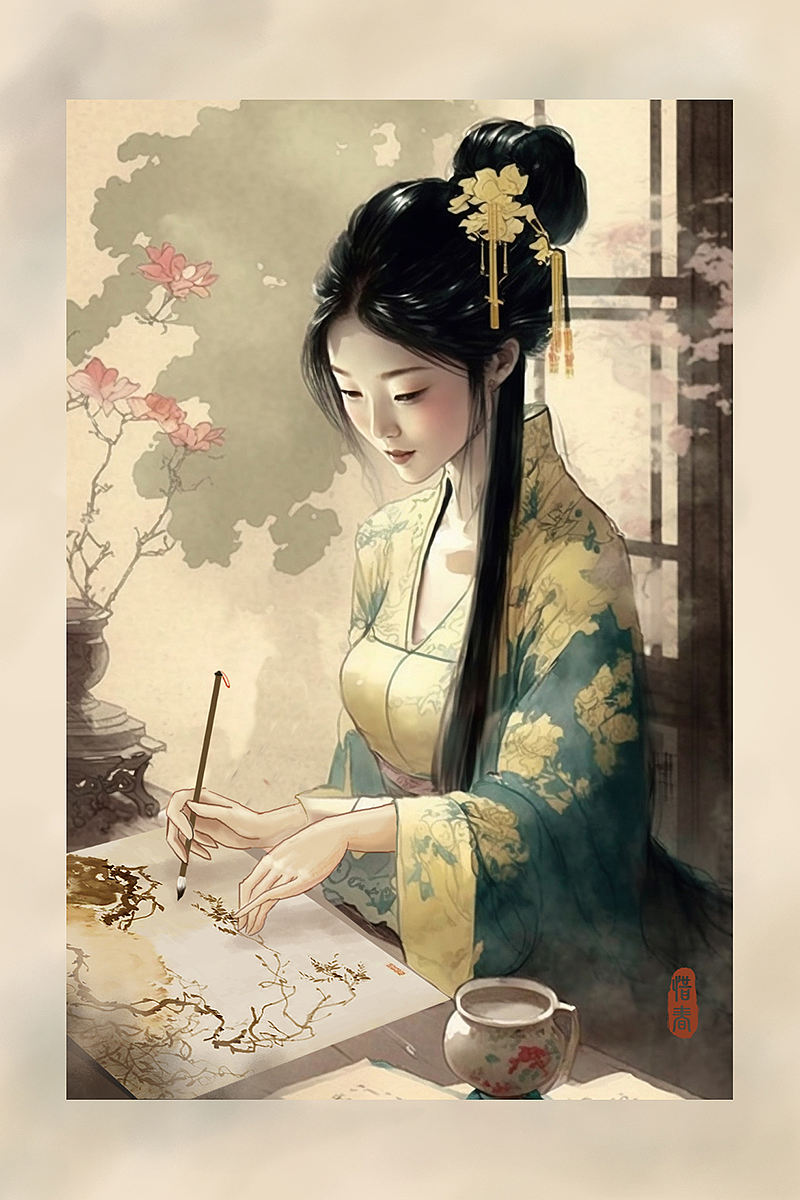 用Ai致敬经典——《红楼梦》金陵十二钗（图ZMzM4MDA3MjY0） - AI作品 - 站酷设计师靳思JS原创素材 - 站酷ZCOOL