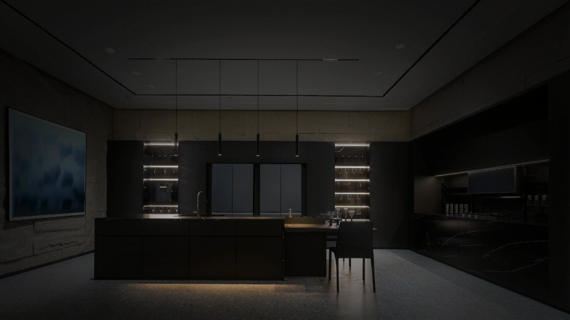 智能灯光不同模式光影呈现