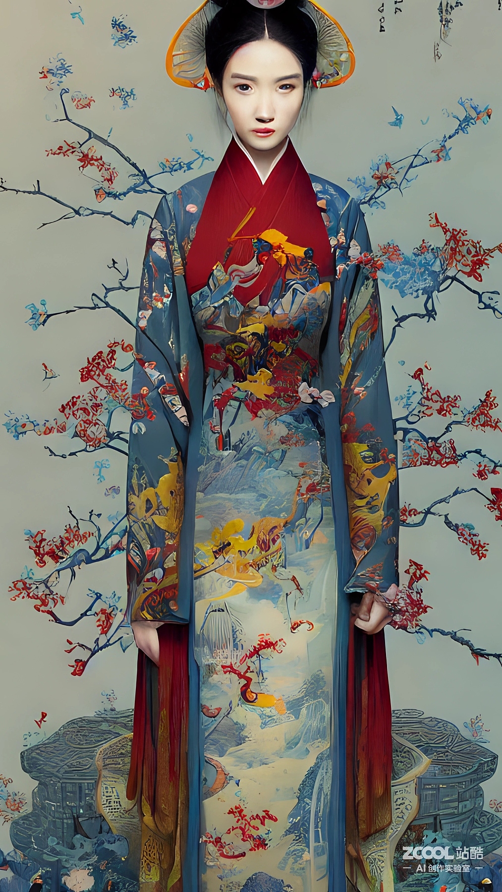 #AI创作实验室#【汉服】【油画X中国画】（图ZMzIxNDM0MTY4） - AI作品 - 站酷设计师xingceng2号原创素材 - 站酷ZCOOL