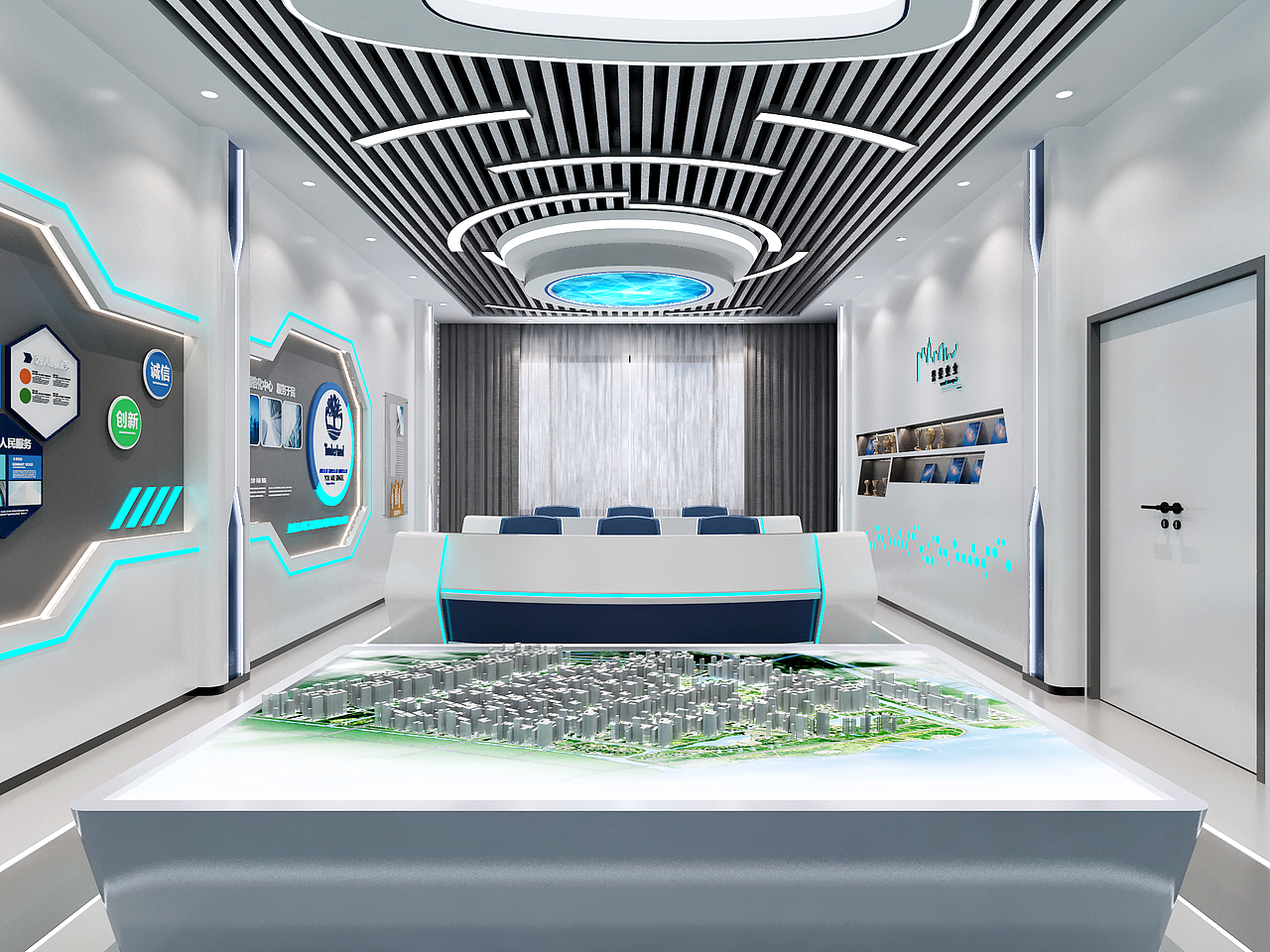 科技风指挥大厅,办公室设计
