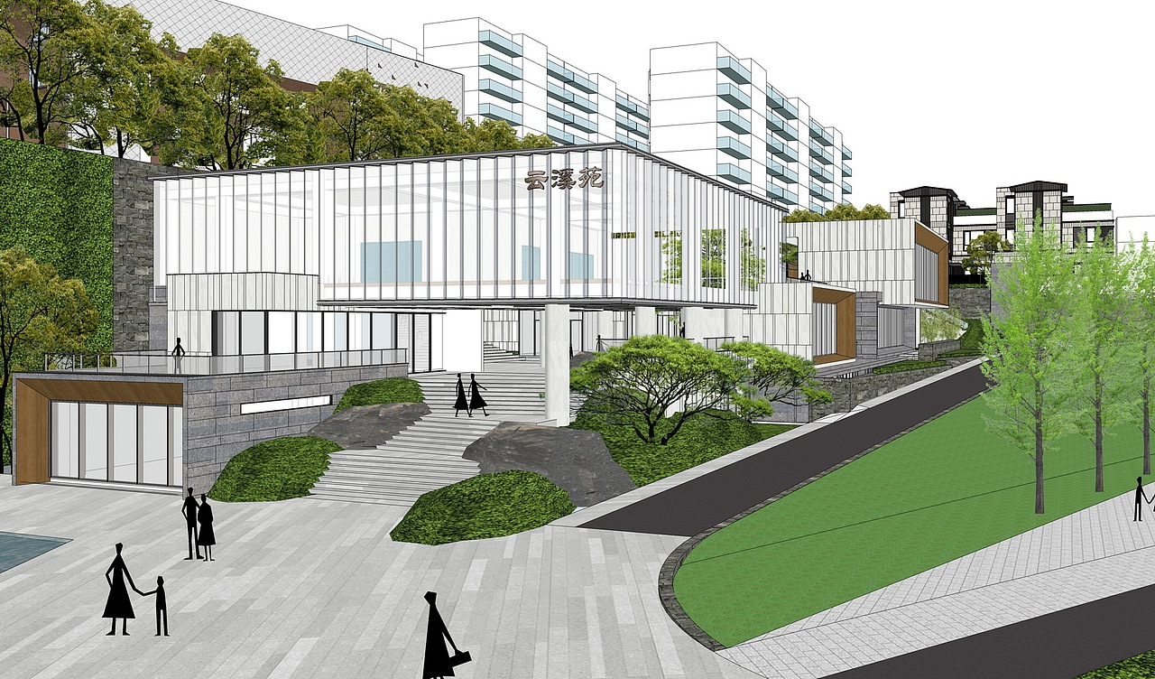 云溪苑示范区景观SU模型下载