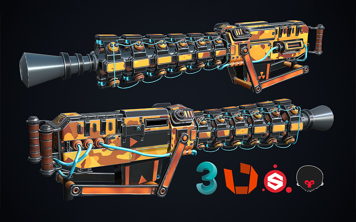 【3dmax】从零开始教你制作一把完整的电磁枪模型教程