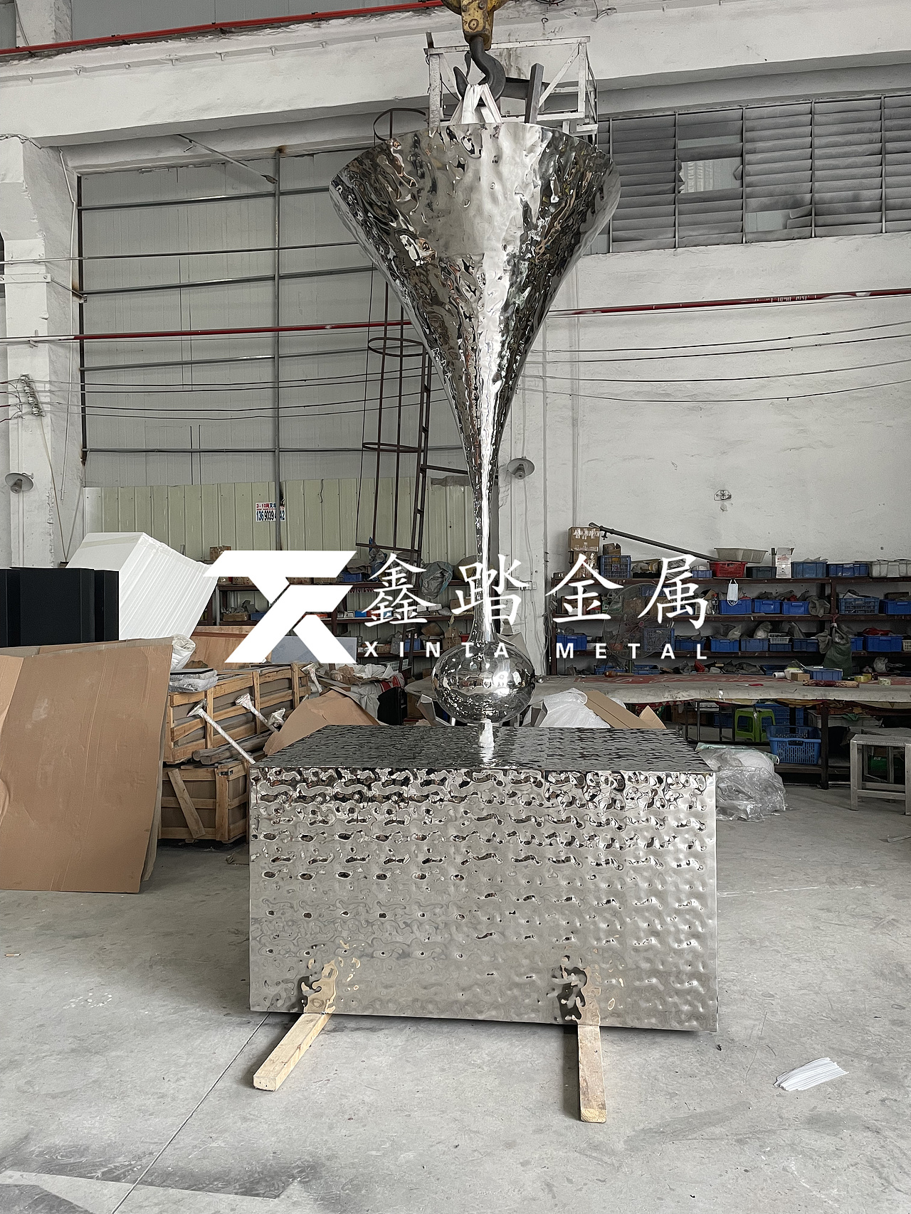 纯手工锻造不锈钢镜面涟漪吊顶天花效果美极了