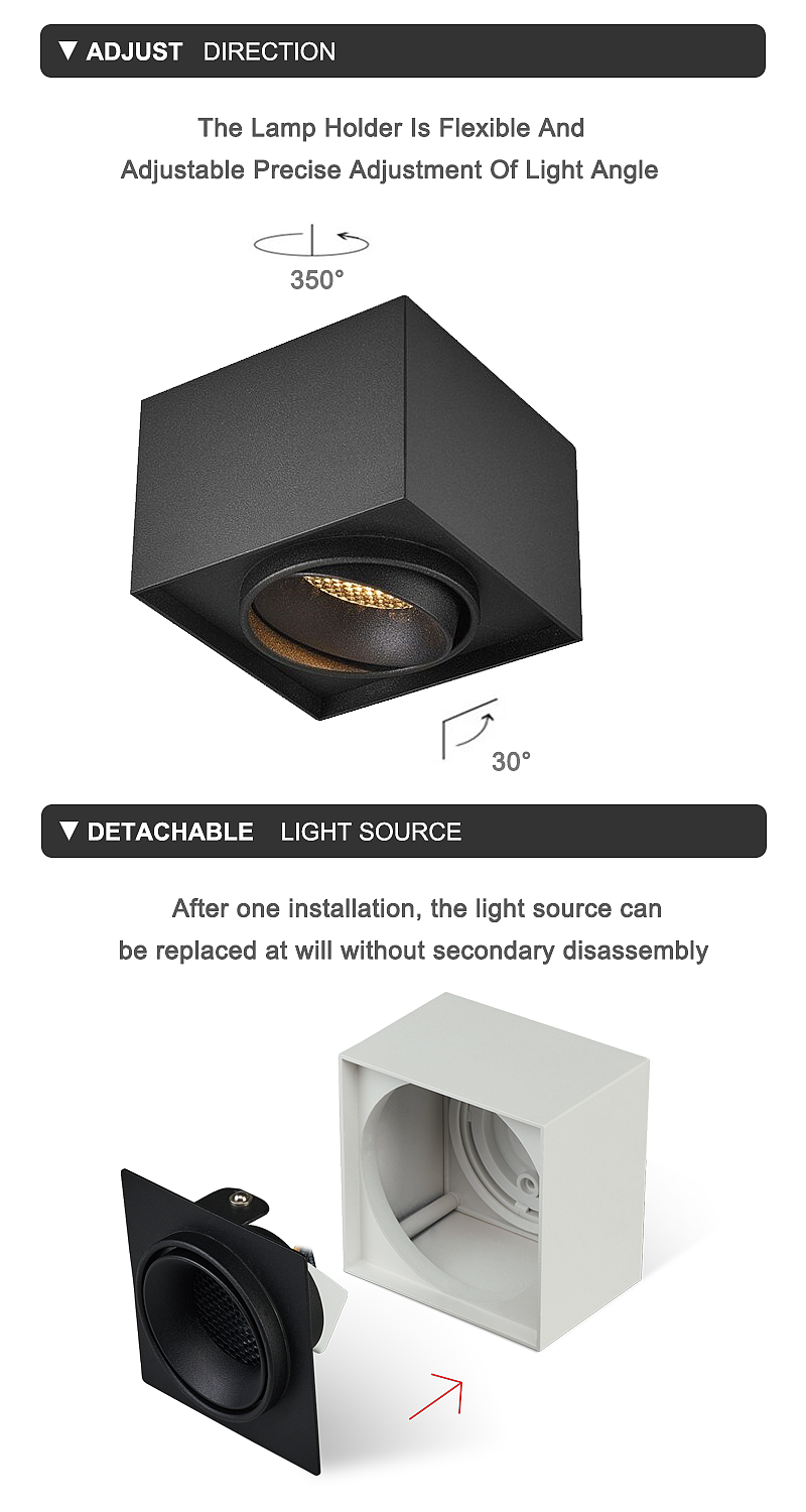 led明方形筒灯过道走廊玄关灯无主灯吸顶式免开孔射灯（图ZMzQzMDM5MDI0） - 电商 - 站酷设计师qiqix2原创素材 - 站酷ZCOOL