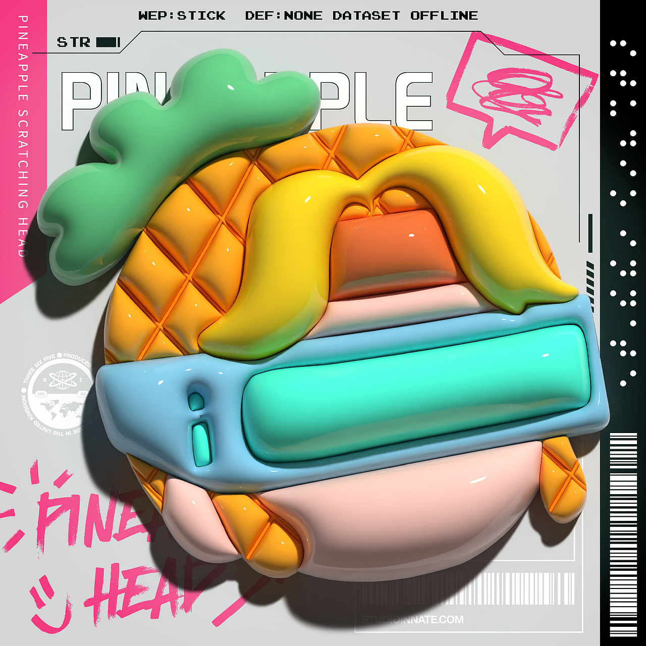 线上剧本杀工会“菠萝挠头”IP形象（图ZMzIwNjAzNzU2） - 新锐潮流插画 - 站酷设计师庄后云原创素材 - 站酷ZCOOL