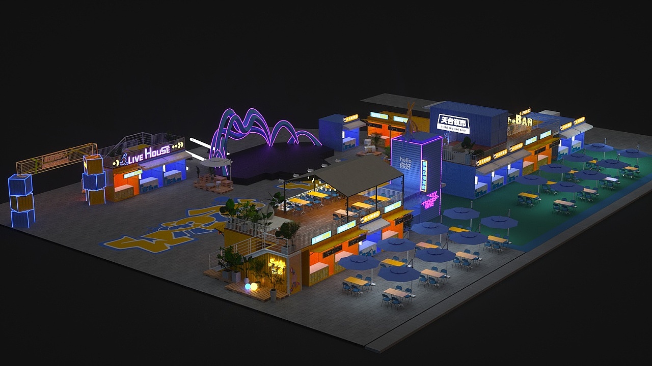 天台夜市（图ZMzIzOTY2NDcy） - 建筑/空间 - 站酷设计师超弦设计原创素材 - 站酷ZCOOL