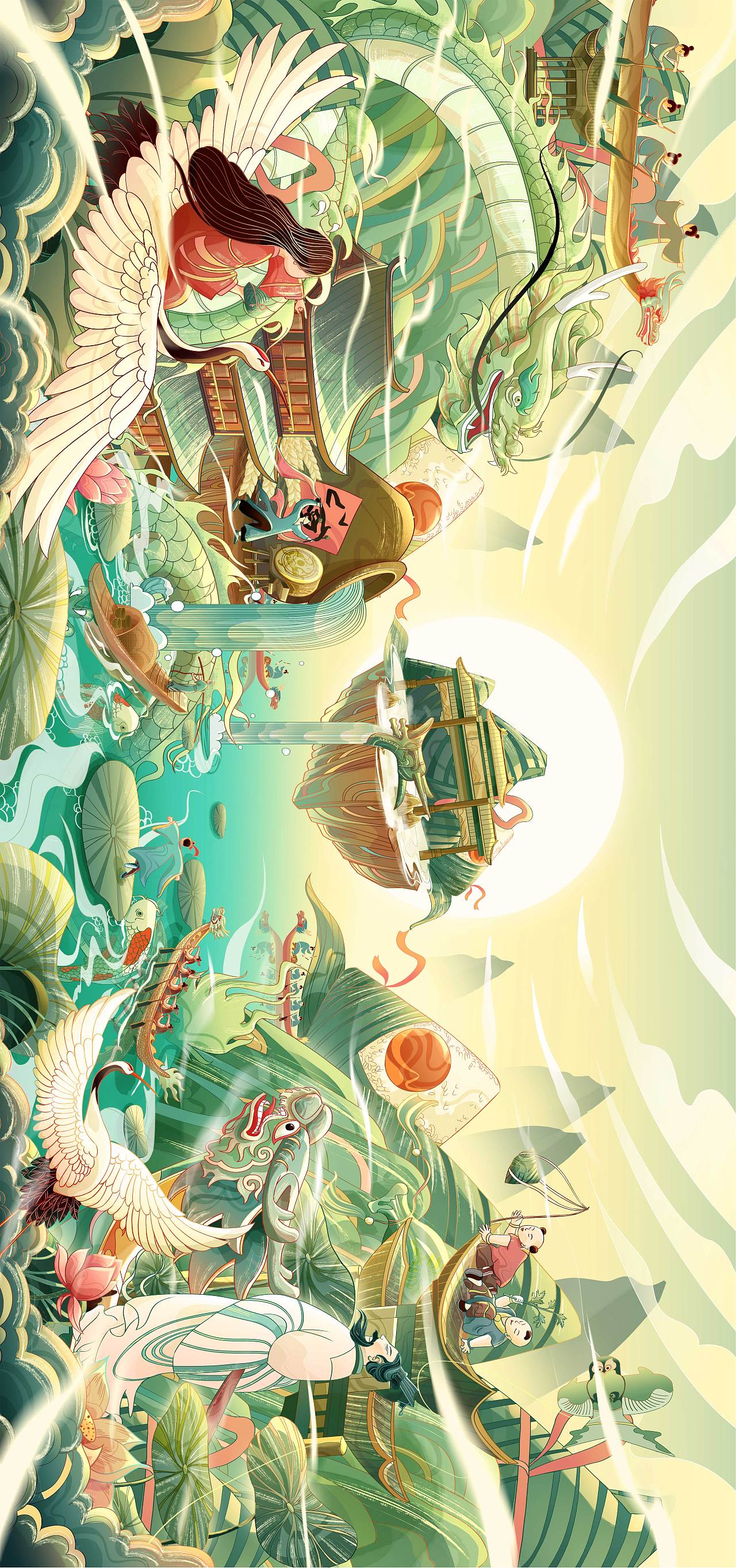 粽夏端阳—端午包装插画|氛围国风场景kv