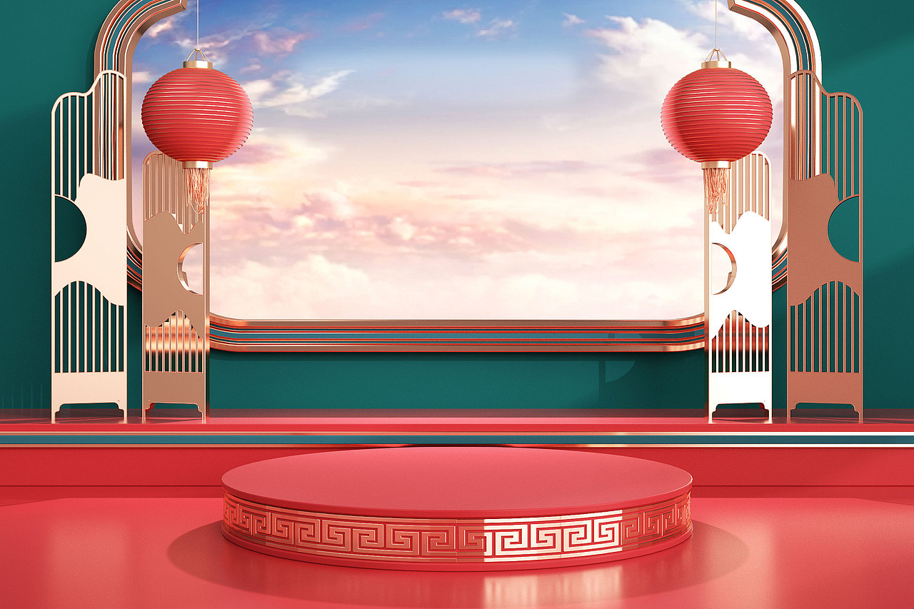 C4D国潮场景建模（图ZMzE5MTU2MjQ0） - 展陈设计 - 站酷设计师明月高悬不落原创素材 - 站酷ZCOOL