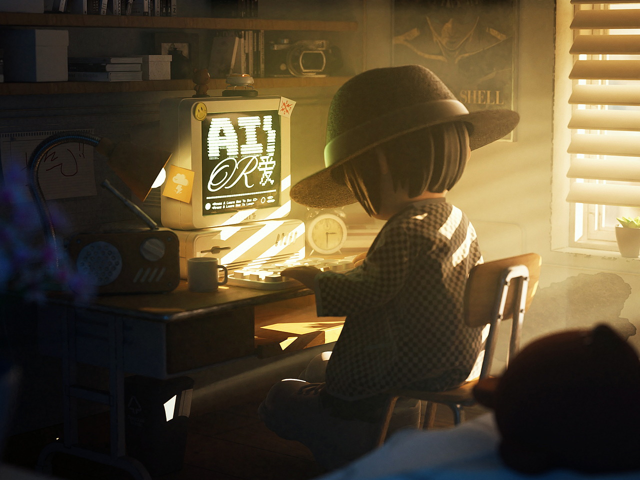 C4D 场景练习《AI or 爱》（图ZMzY1Mzk5NDcy） - 场景 - 站酷设计师kaijin阿鹏原创素材 - 站酷ZCOOL