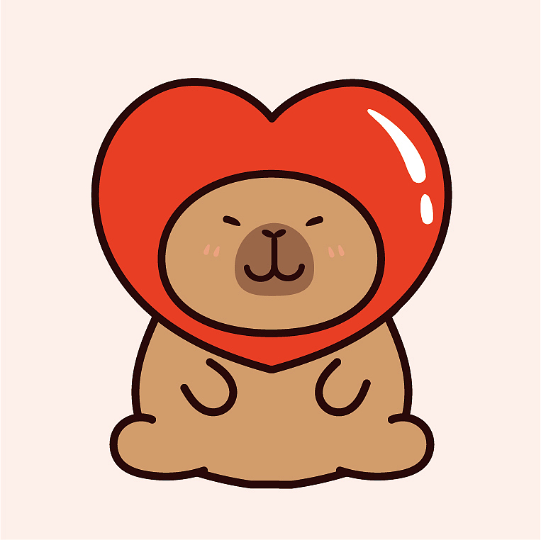 卡皮巴拉水豚萌萌IP卡通形象插画表情包设计水果系列